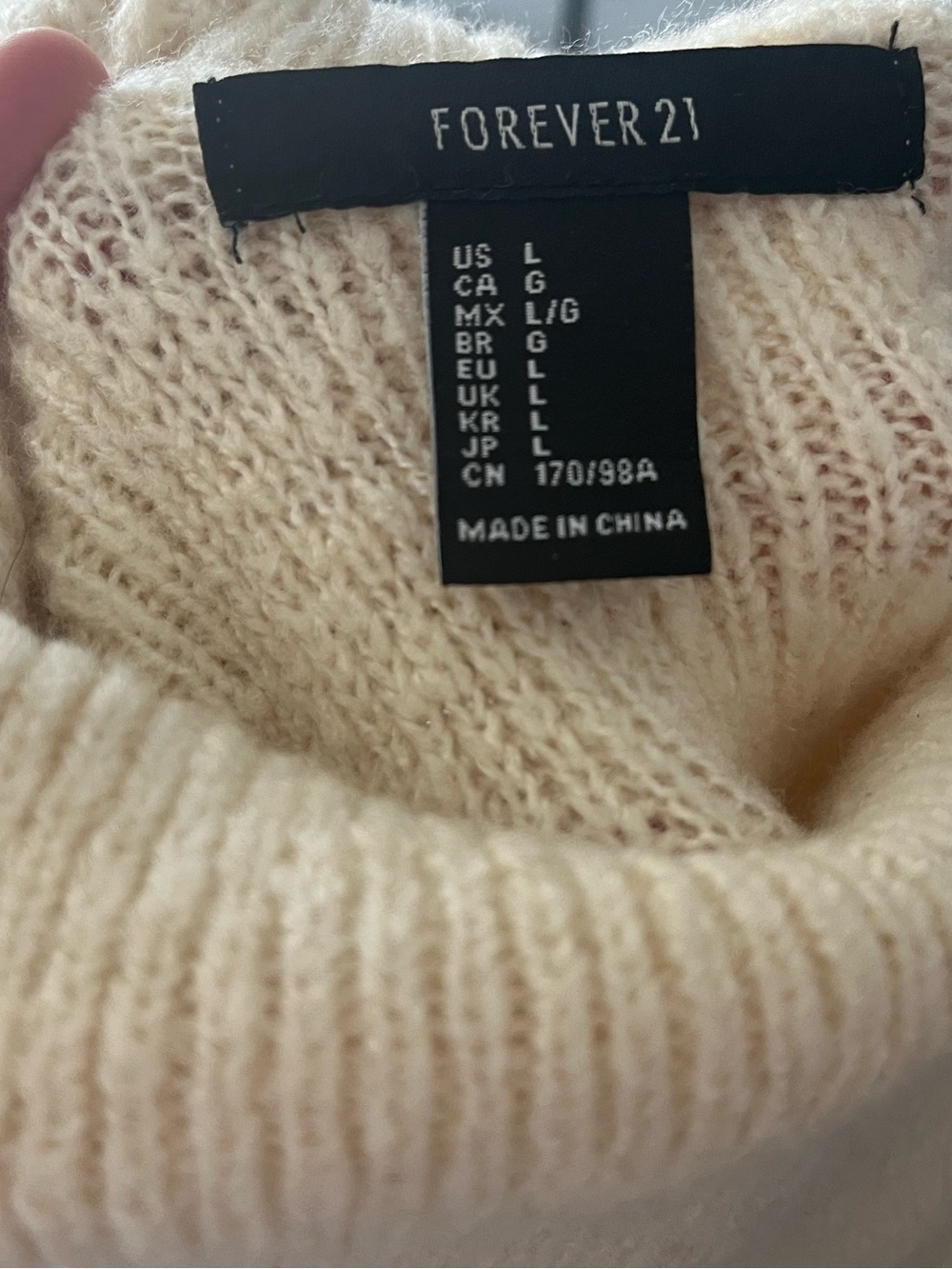 Cream Off-the-Shoulder Ribbed Sweater - Picture 2 of 5